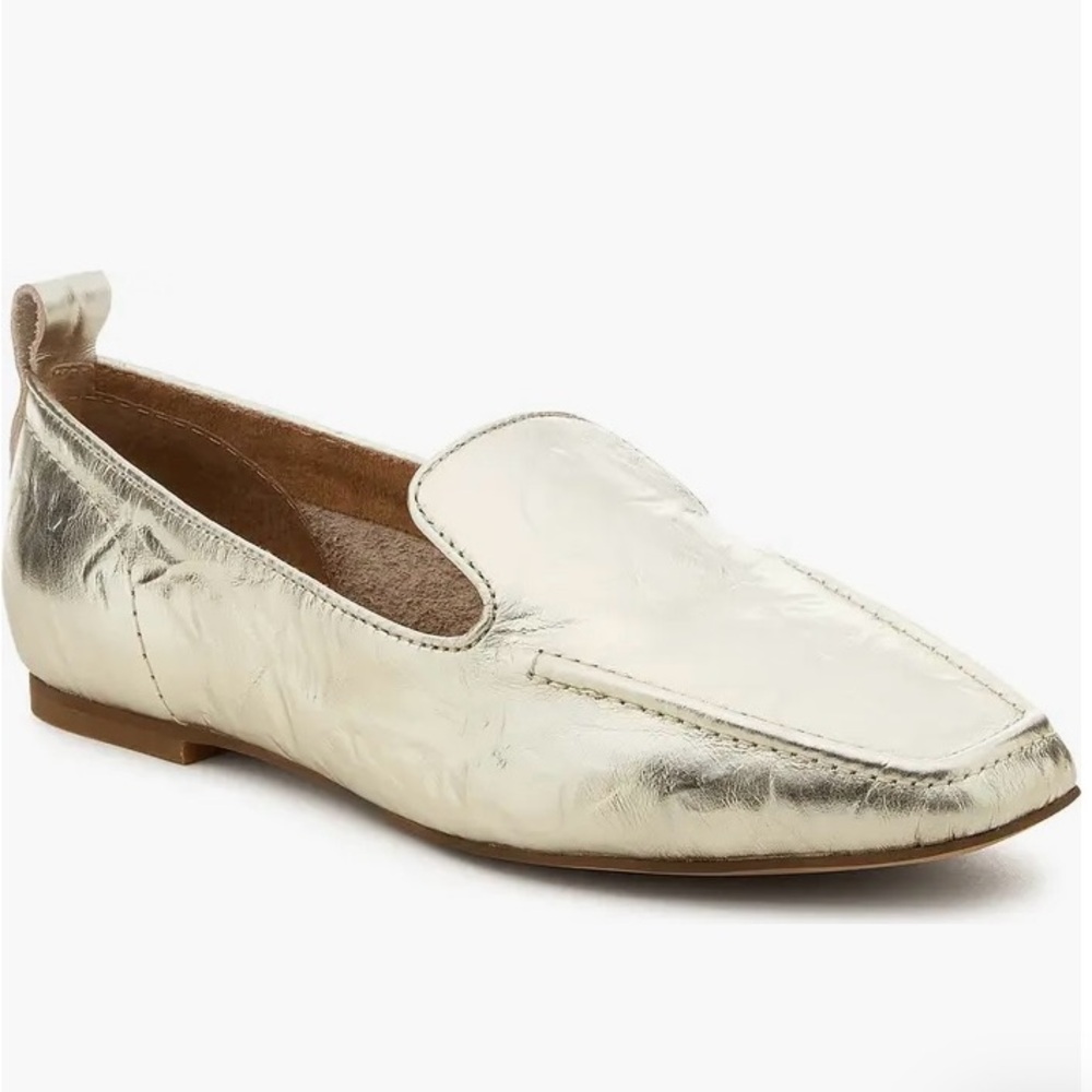 Kelsi Dagger Metallic Gold Loafers